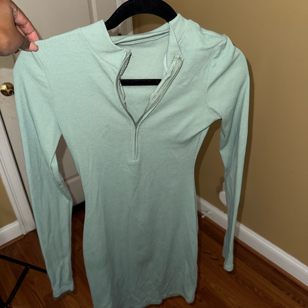 Mint Green Long Sleeve Dress
